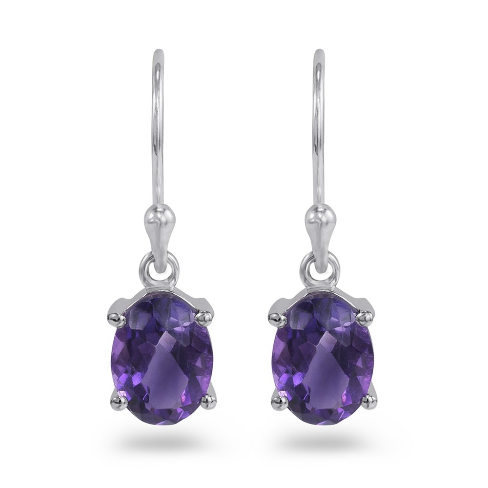 Amethyst Sterling Silver Earrings NEW